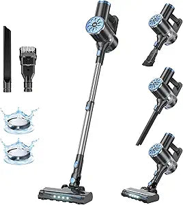 VIPSUN Cordless Vacuum Cleaner with Self-Standing, LED Screen Stick Vacuum Cleaners for Home, Lightweight Powerful Suction Vacuum, 6-in-1 Rechargeable Vacuum for Carpets, Pet Hair, Hardwood Floors