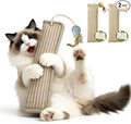 (2-Pack) Yesibeike Refillable Catnip Kicker Toy Kits, Washable Sisal Cover, 60g Catnip Pouch Each, Two Sisal Balls, Side Holes for DIY Teasers, Reinforced Stitching, Natural Odor Free Materials