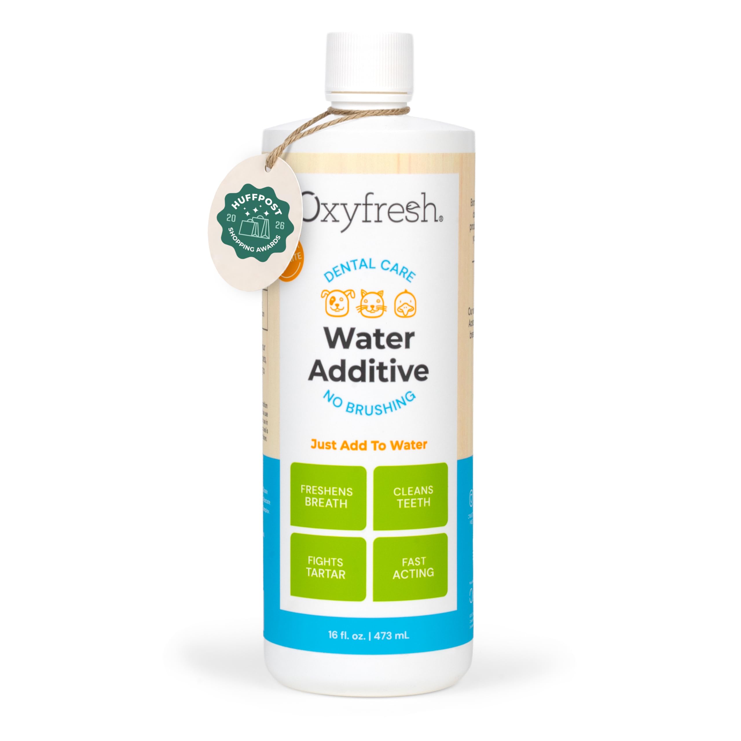 Oxyfresh Premium Pet Dental Care Solution Pet Water Additive: Best Way to Eliminate Bad Dog Breath and Cat Bad Breath - Fights Tartar & Plaque - So Easy, Just Add to Water! Vet Recommended 16 oz.