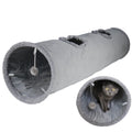 Cat Tunnel for Indoor Cats, 51×12 inch Foldable Big Cat Tunnel, Grey Suede Pet Tunnels with Two Peepholes and a Bubble Ball