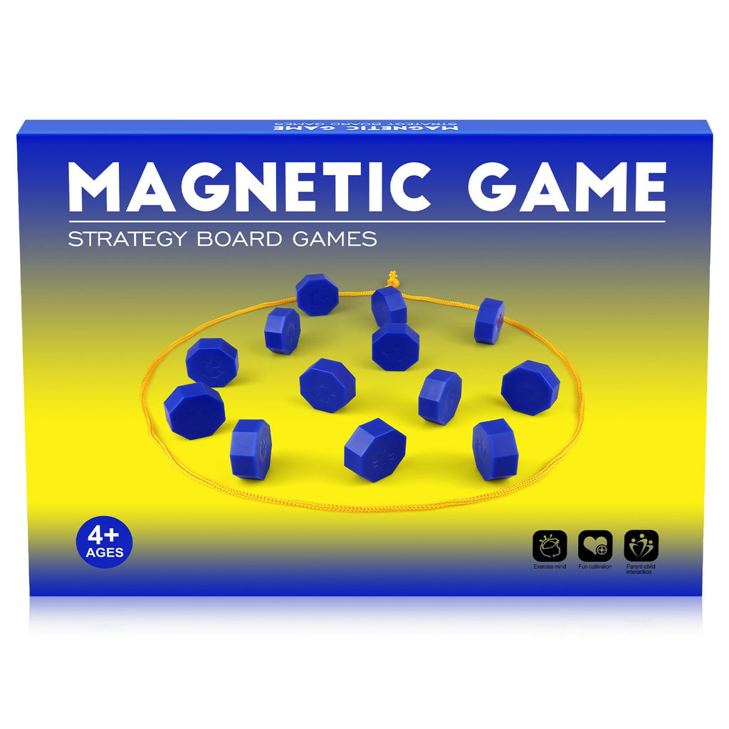 Bameca Magnetic Chess Game with Full-Size Stones, Magnet Game with String, for Family & Party & Travel & Camping, Puzzle Strategy Games, 2 Player Games for Kids & Adults