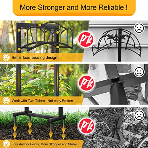 Garden Hose Holder -Upgraded Hose Holder Holds 100-feet Hose,Freestanding Heavy Duty Hose Hanger,Sturdy Hose Stand for Lawn & Yard,Black