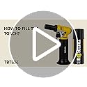 TBTeek Butane Torch with Fuel Gauge T907, One-hand Operation Kitchen Torch Lighter with Adjustable Flame for BBQ, Baking, Brulee Creme, Crafts and Soldering(Butane Gas Not Included)