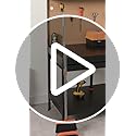 kelamayi Upgrade Broom and Dustpan Set, Self-Cleaning with Dustpan Teeth, Indoor&Outdoor Sweeping, Ideal for Dog Cat Pets Home Use, Stand Up Broom and Dustpan (Gray&Orange)
