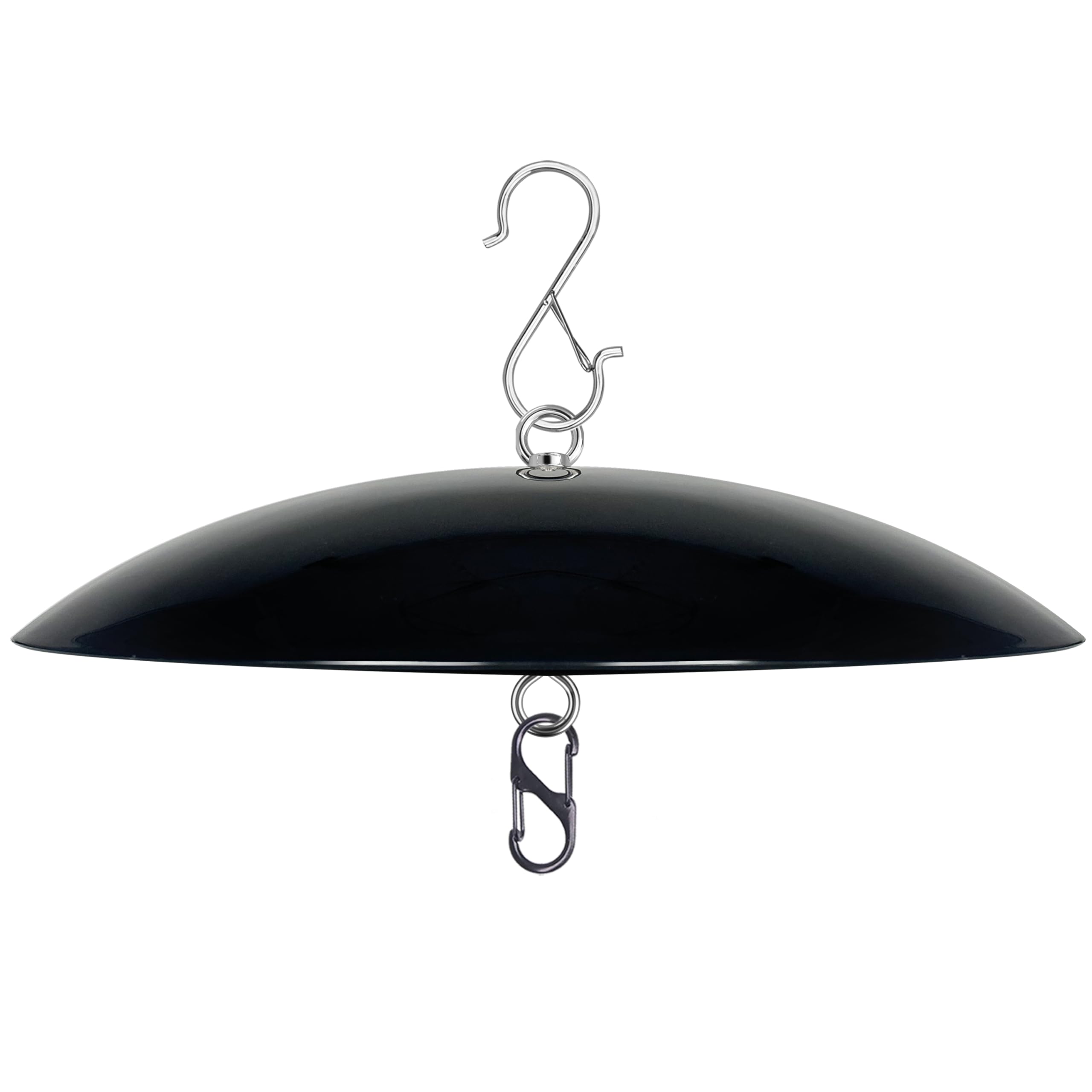 13" Bird Feeder Rain Guard, Hummingbird Feeders Shade Dome Cover, Hanging Baffle for Bird Feeder Pole,Smart Birds Feeder Umbrella (Black), 1 Pack