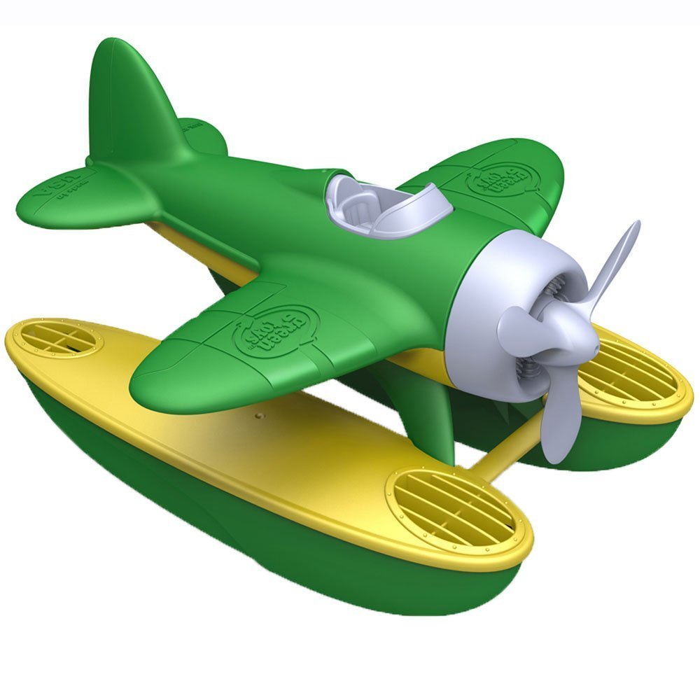 Green Toys Seaplane, Green/Yellow - Pretend Play, Motor Skills, Kids Bath Toy Floating Vehicle. No BPA, phthalates, PVC. Dishwasher Safe, Recycled Plastic, Made in USA.