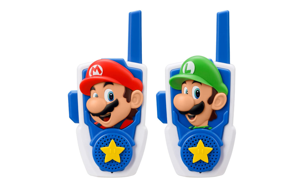Super Mario Walkie Talkies for Kids, Static Free and Extended Range Indoor and Outdoor Toys for Fans of Mario Toys