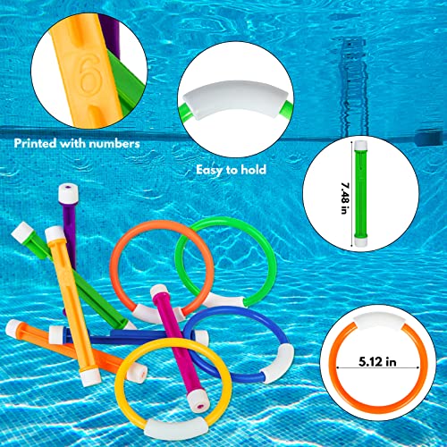 Korlon Tec Underwater Pool Toys for Kids Ages 4-8 8-12, Summer Training Swim Pool Diving Toys Set for Fun Water Games