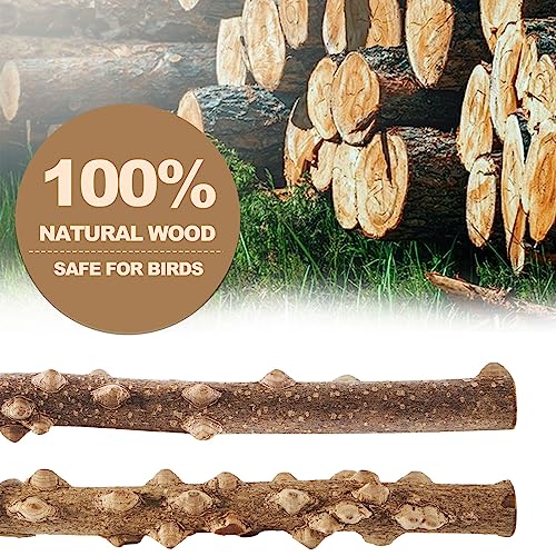 LIMIO 6-Piece Bird Perch Set - Natural Wood Grape Sticks, Paw Grinding Forks, Bird Stand & Toys for Parakeets, Cockatiels, Conure, Budgies