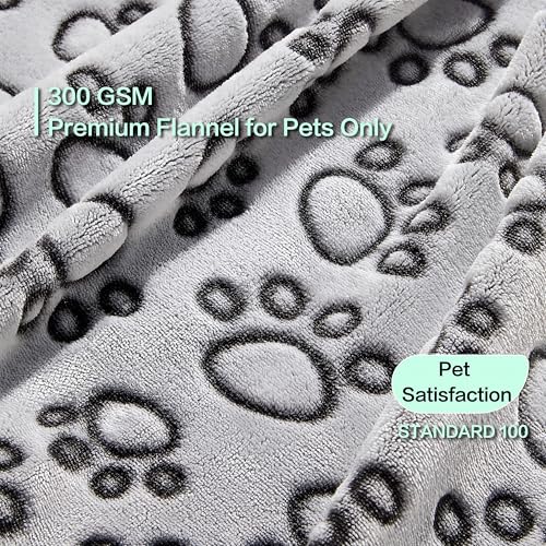 Stuffed® Premium Soft Dog Blanket Washable, 40"x32" Cat Blanket for Indoor Cats Large Medium Small Dog Puppy Essentials (Grey)