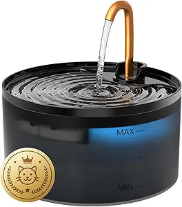 Cat Water Fountain, 71oz/2.1L Cat Fountain for Drinking with Copper Faucet, MISFANS-Designed Pump & Filter, Plastic Automatic Pet Water Fountain Bowl & Dispenser with 3-Pack Replaceable Filters