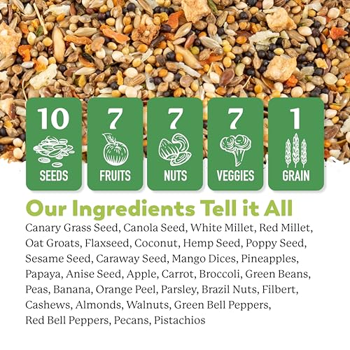 Dr. Harvey's Our Best Parakeet Food, Wholesome Seeds, Nuts, Fruits, and Vegetable Bird Feed for Budgies and Parakeets (4 Pounds/1.81 kg)