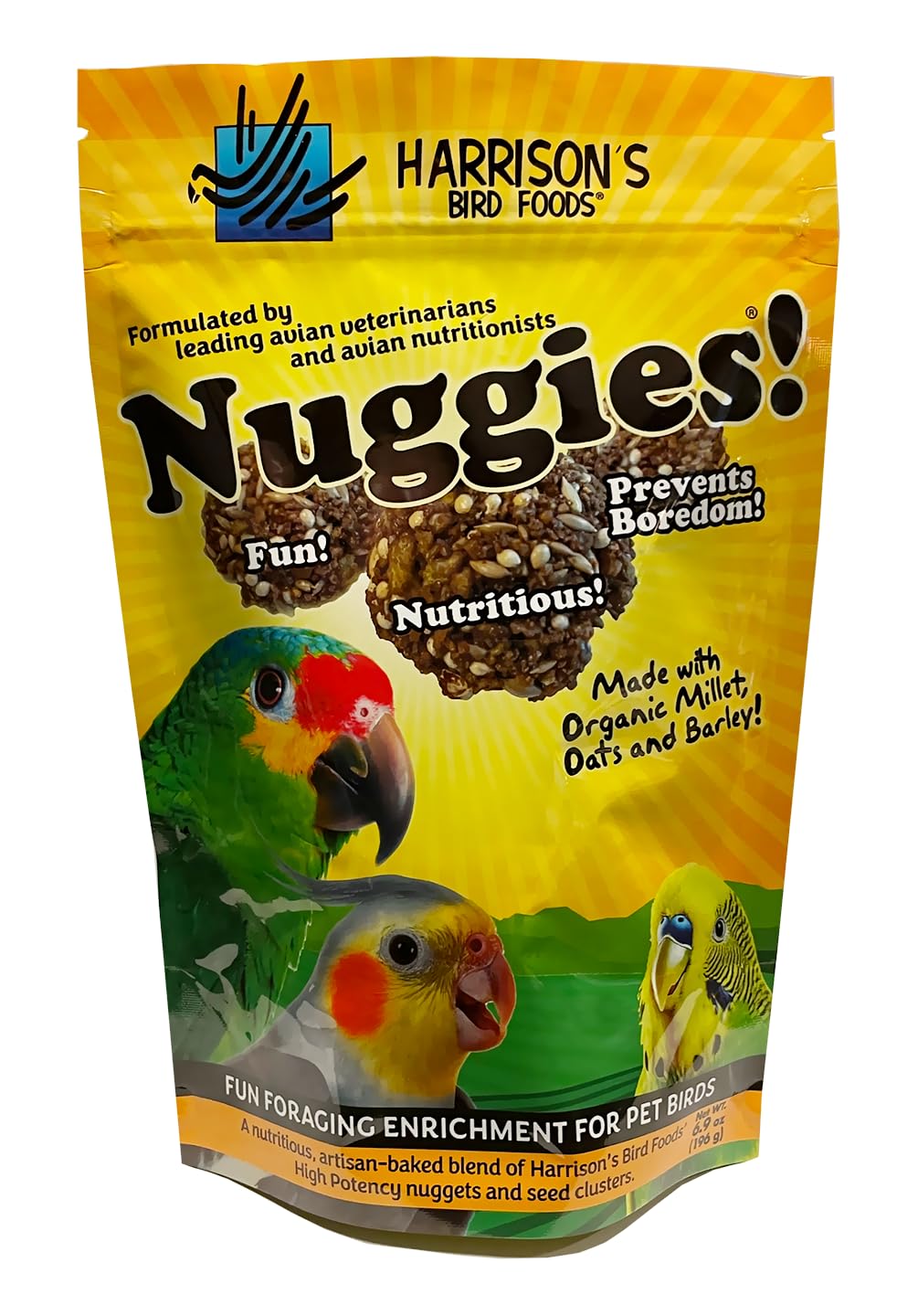 Harrison's Bird Foods Nuggies Treats - A Revolutionary High Potency Nuggets Treat Designed to Support Bird Health and Diet Transitions, 196g