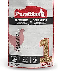 PureBites Chicken Breast Freeze Dried Cat Treats, 1 Ingredient, Made in USA, 5.5oz