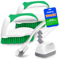 Holikme 7 Pack Deep Cleaning Brush Set, Scrub Pads with Scraper Tip for Pool Walls, Bathroom, Grout, Floor, Bike, Tub, Shower, Kitchen Surface (Green)