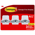 Command Broom Grippers, 3 Hangers and 6 Strips, Damage-Free Mop and Broom Holder Wall Mount, Household Cleaning Tool Organizer for Kitchen, Laundry Room, Closet, Holds up to 4 lb