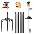 79" Smart Bird Feeder Pole Stand with 19" Proof Squirrel Baffle - Dia 1 Inch Bird House Pole for Camera Birdfeeder, Feeding Station for Outdoors Heavy Duty, Compatible Post Mount
