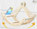 Bird Perch Toy, Interactive Rocking Parakeet Toys and Perches, Wooden Exercise Wheel Cockatiel Toys, Intelligence Puzzle Birds Enrichment Toy for Parrot, Bird Cage Accessories Perch for Budgies Conure