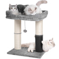 Cat Tree Tower for Large Cats Cat Scratching Post with 20x15.7”Wide Top Bed, Self Groomer, Thick Scratch Post [Dia=4.5”] and Danging Ball Great for Indoor Cats-Large Grey