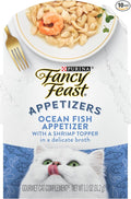 Purina Fancy Feast Lickable Appetizers Grain Free Wet Cat Food Topper Ocean Fish Appetizer with a Shrimp Cat Food Topper - (Pack of 10) 1.1 oz. Trays