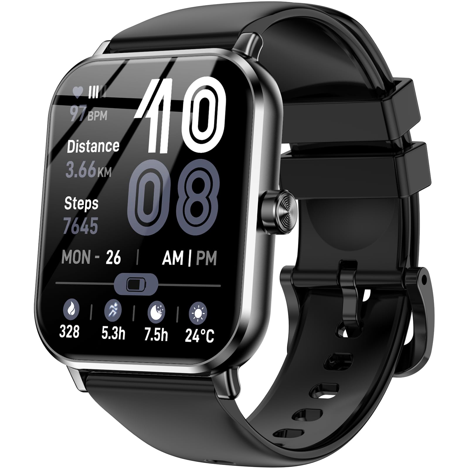 Smart Watch for Men Women, 1.83" HD Touch Screen Smartwatch with Bluetooth Call, 5 ATM Waterproof, 130+ Sport Modes Fitness Tracker Heart Rate Sleep Monitor Pedometer, Compatible with Android iPhone