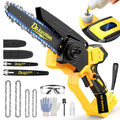 Cordless Mini Chainsaw Compatible with Dewalt 20V MAX Battery, 6 Inch & 8 Inch Small Electric Chainsaw Brushless, 2x 6'' + 2x 8'' Chains, Auto Oiler, Handheld Pruning Tree Saw (Tool Only)