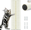 Cat Scratching Post Replacement Pole, 2 PCS 15.7in Cat Tree Replacement Post, Natural Sisal Cat Tree Replacement Parts with M8 Screws, Cat Scratch Post for Refurbishment (15.7in/40cm)