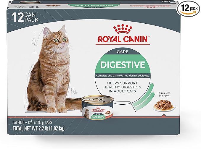 Royal Canin Feline Care Nutrition Digestive Care Adult Thin Slices in Gravy Cat Food, 3 oz (Pack of 12)