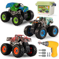Take Apart Monster Truck Toys for Kids 3 4 5 6 7 8 Year Old Boys, STEM Educational Building Toys with Electric Drill & Storage Box Gift Birthday Christmas for Boys Girls Kids Toddlers