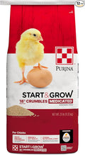 Purina Start & Grow | Nutritionally Complete Medicated Chick Feed Crumbles | 25 Pound (25 lb.) Bag