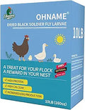 10LB Dried Black Soldier Fly Larvae for Chickens - 85X More Calcium Than Mealworms for Strong Eggshells, High-Protein Chickens Treats for Laying hens, Birds, Ducks