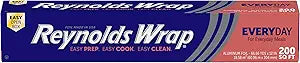 Reynolds Wrap Everyday Strength Aluminum Foil Roll, Freezer and Grill Safe, Great for Foil Packets and Home Cooking, 12 Inches Wide, 200 Total Sq. Ft.