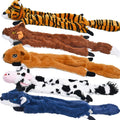 SHARLOVY Dog Squeaky Toys 5 Pack, Pet Crinkle Toy No Stuffing Animals Plush, Dog Chew for Large and Medium, Small Puppy Teething for Boredom