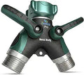 2WAYZ Hose Splitter 2 Way Heavy Duty Outdoor Faucet and Garden Connector - Water Spigot Splitter - Durable All-Metal Y Adapter with Shut-Off Valve - 4 x 4 x 1.5 Inches