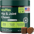 Wuffes Advanced Dog Hip and Joint Supplement with Glucosamine, Chondroitin, Omega 3, MSM, and Green Lipped Mussel, 60 Pork Flavored Chews for Small and Medium Dog Breeds