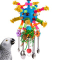 Parrot Toys Bird Toys Perch Pullable Stainless Steel Spoons Colorful Acrylic Stick Chew Toys for s Mini Macaws African Greys Cockatoos Conures, Cockatiels, Lovebirds, Parrotlets and Other (blue)