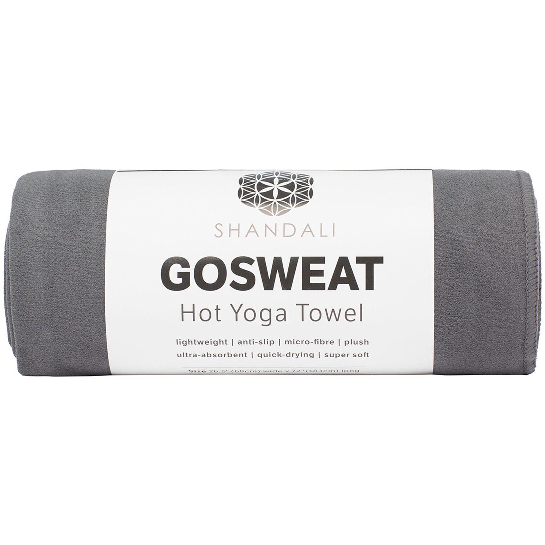 Shandali GoSweat Non-Slip Hot Yoga Towel with Super-Absorbent Soft Suede Microfiber in Many Colors, for Bikram Pilates and Yoga Mats.