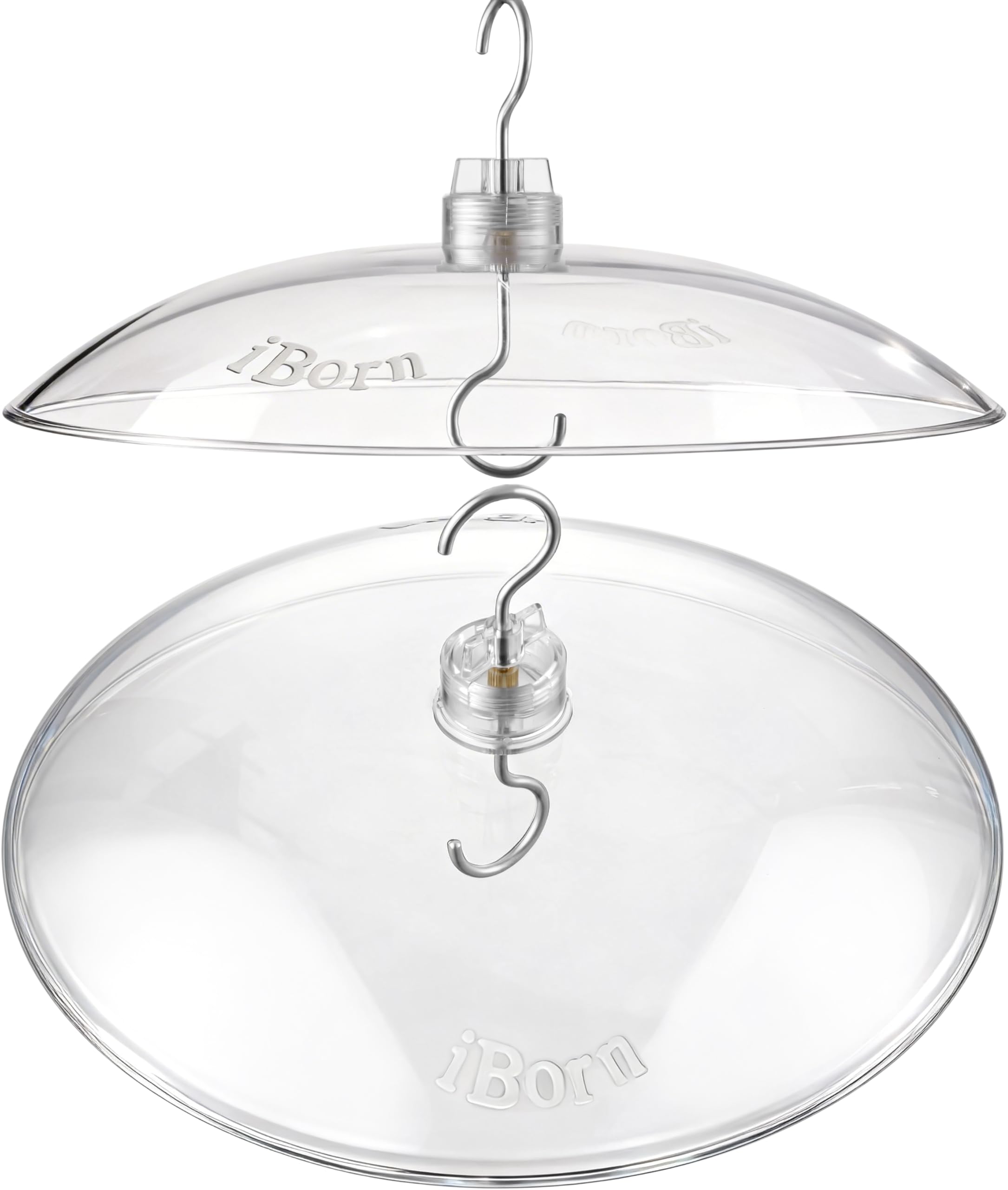 iBorn Baffles for Bird Feeders, 13” Bird Feeder Cover for Rain Guard, Birds Feeders Rain Guard, Full Protection for Feeders for Outdoors, Chew-Proof Polycarbonate, Pack of 2, Transparent