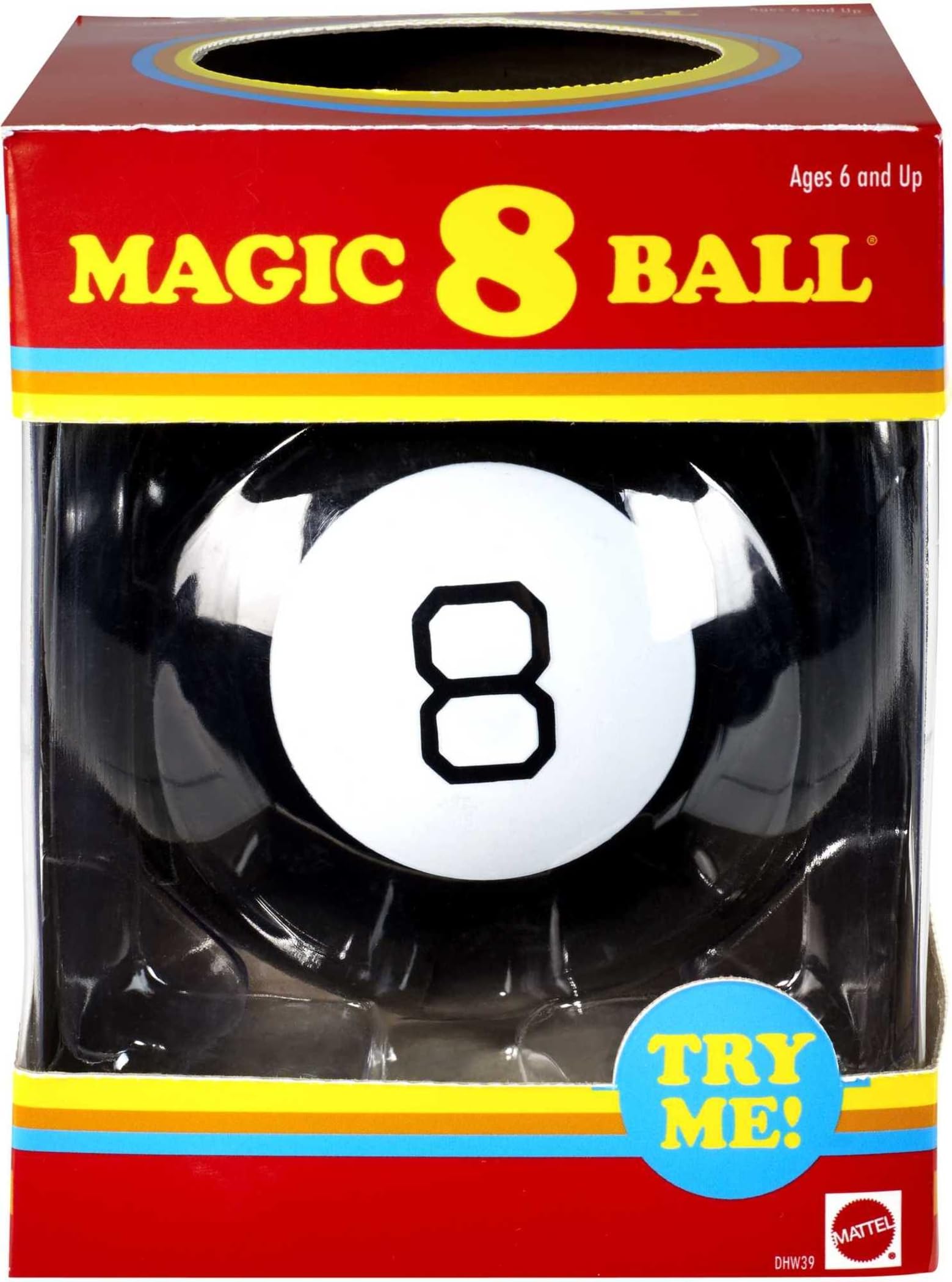 Mattel Games Magic 8 Ball Novelty Fortune-Telling Toy, Retro Look for Kids, Grown-Ups, Families, Parties & Travel ( Exclusive)