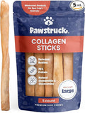Pawstruck Natural Large 12" Beef Collagen Sticks for Dogs – Long-Lasting Rawhide Alternative, High Protein Treats with Chondroitin & Glucosamine – 5 Pack