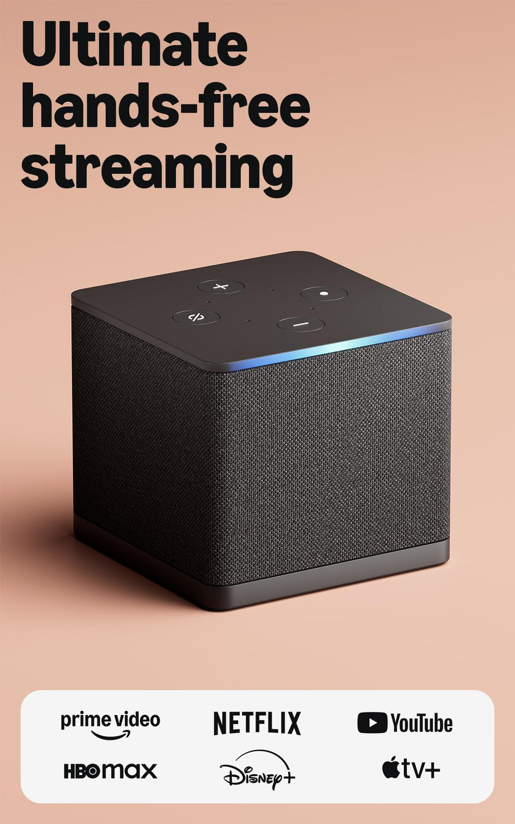 Fire TV Cube, with AI-powered Fire TV Search, Hands-free streaming device, find shows faster with Alexa+, Wi-Fi 6E, 4K Ultra HD