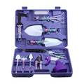 Garden Tools Set, JUMPHIGH 10 Pieces Gardening Tools with Floral Print, Ergonomic Handle Trowel Rake Weeder Pruner Shears Sprayer, Garden Hand Tools with Carrying Case Gardening Gifts for Women Father