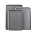 GoodCook Everyday Nonstick Baking Sheet Set, 3 Pack Includes Small (13×9) Medium (15×1) and Large (17×11) Pans Carbon Steel Construction Cookie Sheets Bakeware Set, Gray
