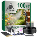 Drip Irrigation System, 2026-Upgrade 100Ft 1/4" Garden Watering System with 24 Pcs 360° Adjustable Copper Nozzles, DIY Kit for Garden, Lawn, Greenhouse, Raised Beds & Outdoor Plants