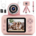 Makolle Kids Camera Toys for Girls 3-12 Year Old,Toddler HD Digital Video Camcorder Camera with Tripod,Children Chritmas Birthday Gift with 32GB SD Card-Pink