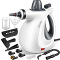 Pressurized Handheld Multi-Surface Natural Steam Cleaner with 12 pcs Accessories, Multi-Purpose Steamer for Home Use, Steamer for Cleaning Floor, Upholstery, Grout and Car (Grey) (Grey)
