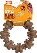 Nylabone Strong Chew Textured Ring Dog Toy Made with Real Beef & Chicken, Durable Chew Toys for Aggressive Chewers, Long Lasting Dog Bone, Keeps Dogs Busy, X-Large Breeds - 50+ lbs
