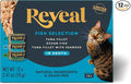 Reveal Natural Wet Canned Cat Food, 3-Flavor Variety Pack, Limited Ingredient, Grain-Free, High Protein with No Artificial Additives, Fish Variety in Broth (12 x 2.47 oz Cans)