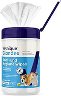 Vetnique Glandex Dog Wipes for Pets Cleansing & Deodorizing Anal Gland Hygienic Dog & Cat Wipes with Vitamin E, Skin Conditioners and Aloe (75ct)