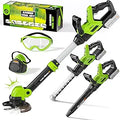 Kids Tool Set, 3-IN-1 Toddler Power Garden Tools with Sounds & Lights, Volume+/-, Toy Weed Wacker, Leaf Blower & Hedge Trimmer, Outdoor Play Toy Tools, Christmas Birthday Gifts for Boys 3 4 5 6 7 8+